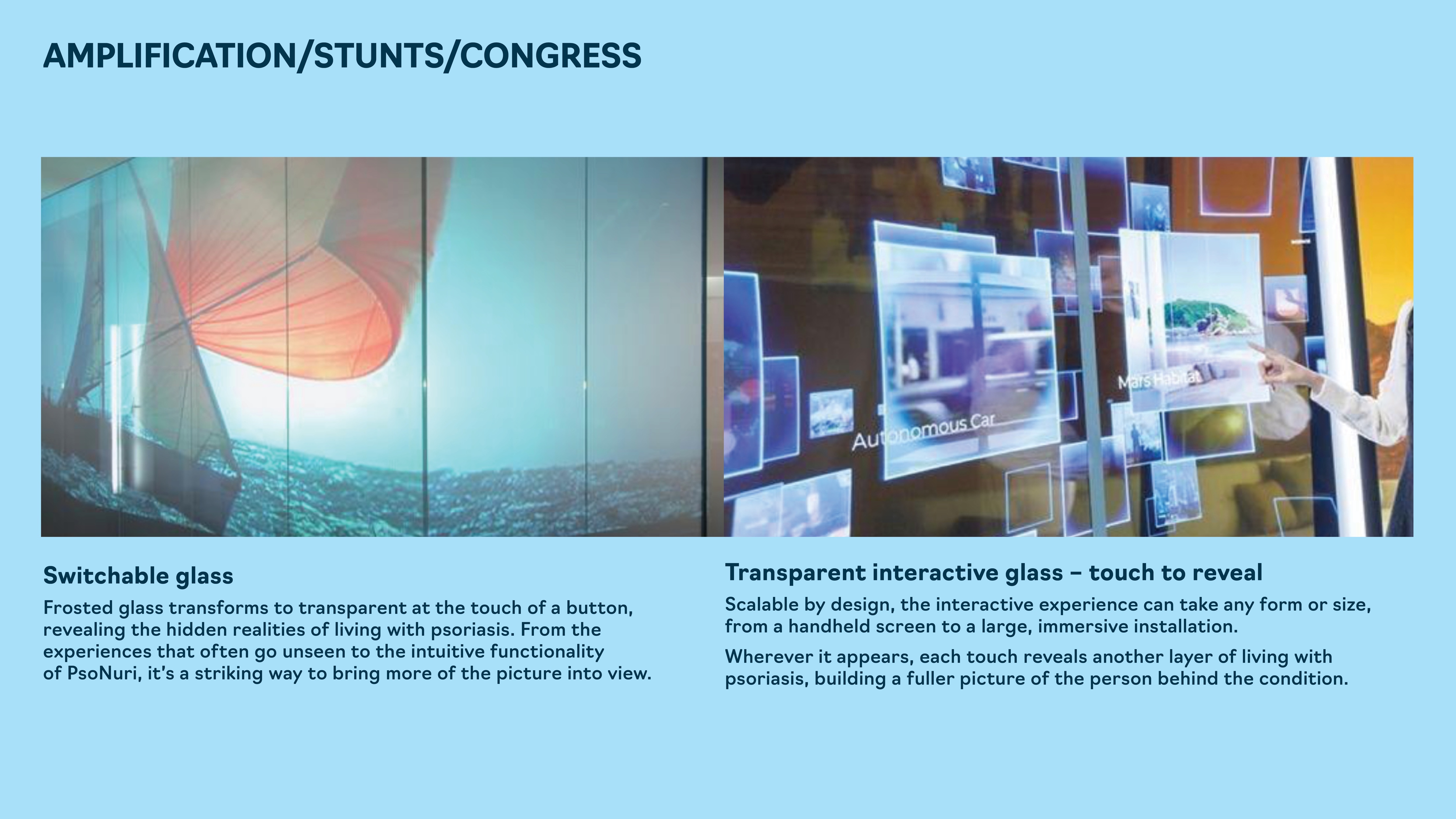 Touch to reveal: Switchable glass and interactive experiences.