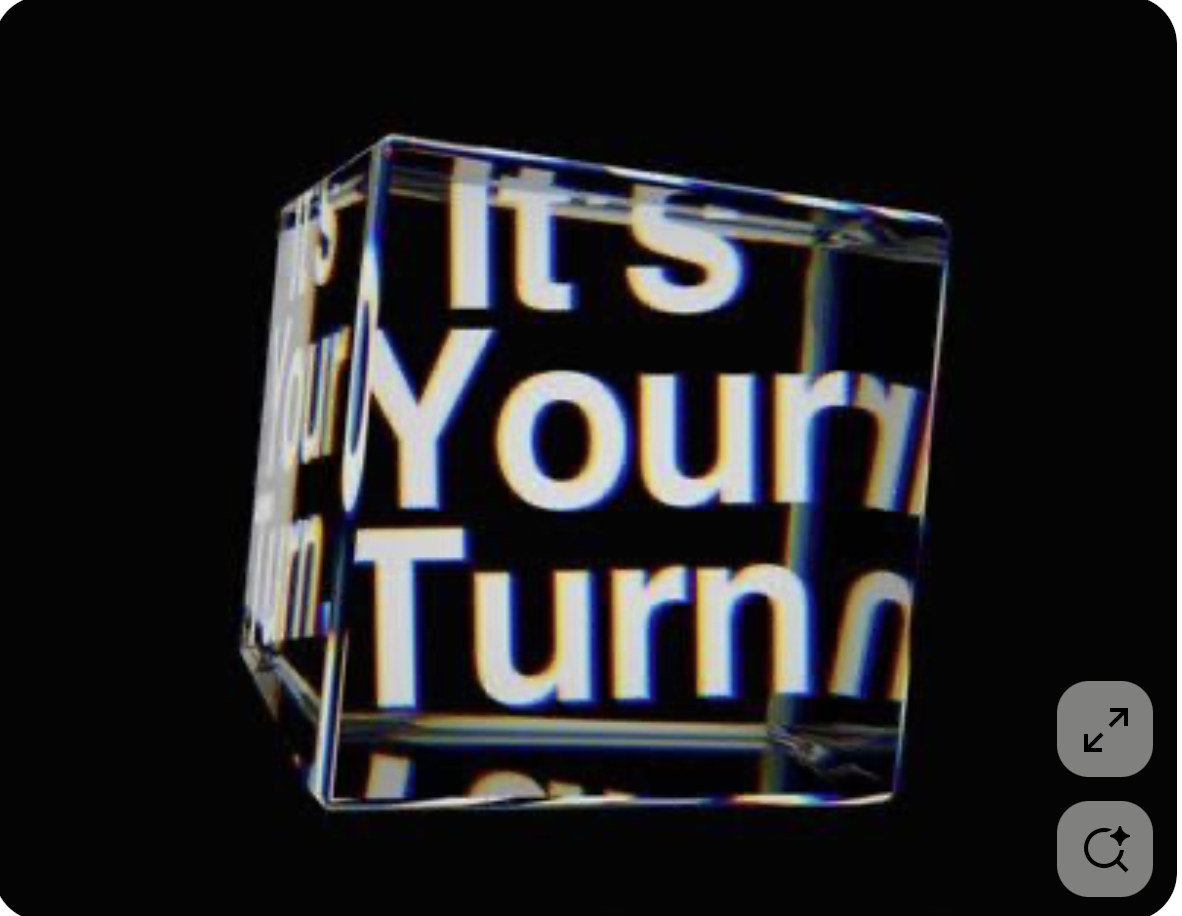 Words seen through a glass cube